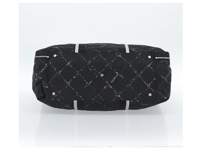 CHANEL Nuova Borsa da Viaggio in Nylon Nero con CC Argentato Autentica ka4585A Argento - vista 5