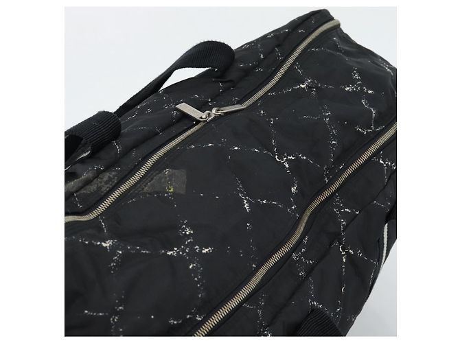 CHANEL Nuova Borsa da Viaggio in Nylon Nero con CC Argentato Autentica ka4585A Argento - vista 6