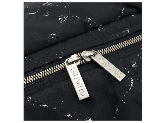 CHANEL Nuova Borsa da Viaggio in Nylon Nero con CC Argentato Autentica ka4585A Argento - vista 9