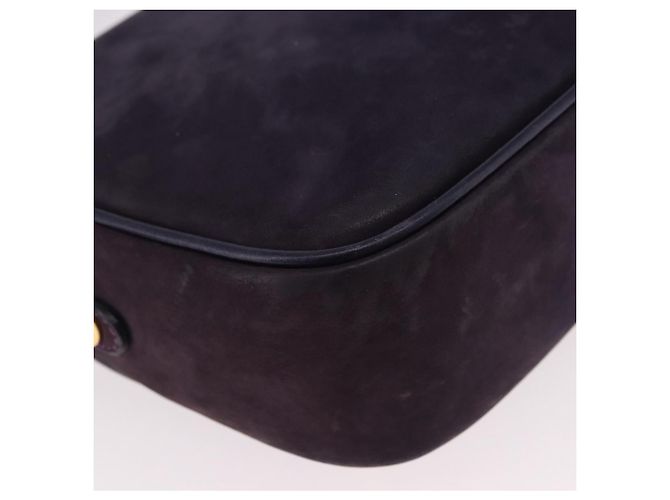 Borsa a tracolla Salvatore Ferragamo Vala in scamosciato viola e oro Autentica 182673 - vista 15