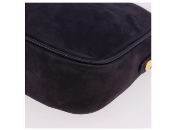 Borsa a tracolla Salvatore Ferragamo Vala in scamosciato viola e oro Autentica 182673 - vista 16