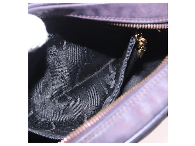 Borsa a tracolla Salvatore Ferragamo Vala in scamosciato viola e oro Autentica 182673 - vista 20