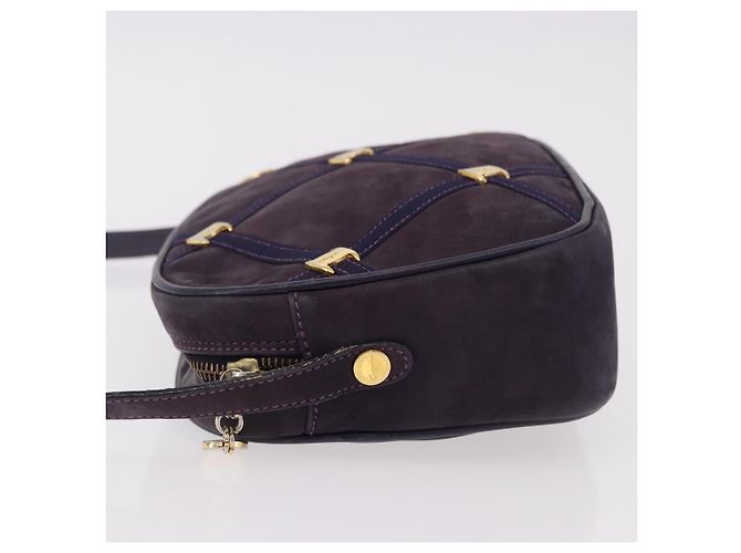 Borsa a tracolla Salvatore Ferragamo Vala in scamosciato viola e oro Autentica 182673 - vista 4