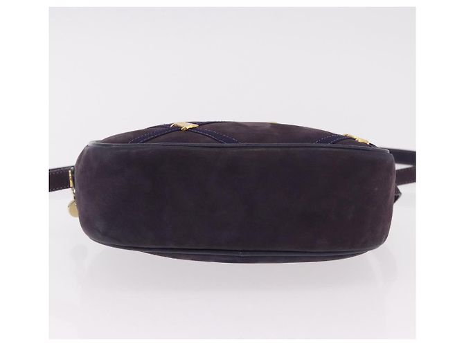 Borsa a tracolla Salvatore Ferragamo Vala in scamosciato viola e oro Autentica 182673 - vista 5