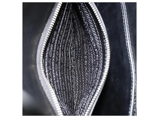 Borsa a tracolla PRADA Electra Studs in pelle nera e argento Auth 182970V Nero - vista 25