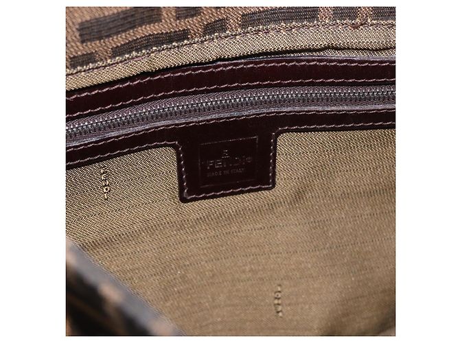 FENDI Zucca Canvas Mamma Baguette Shoulder Bag Black Brown Auth am11778V Marrone Nero - vista 20