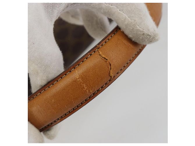 Céline Borsa CELINE Macadam Canvas PVC Pelle Marrone Oro Auth 182108 D'oro - vista 8