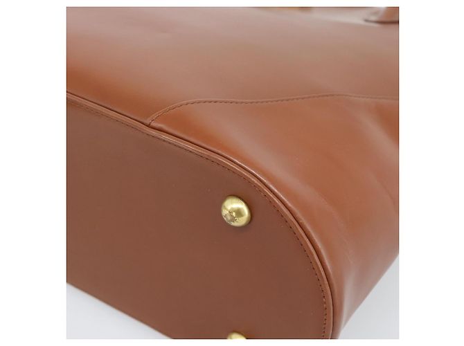SAINT LAURENT Borsa in Pelle 2way Marrone Oro Auth 183013 D'oro - vista 15