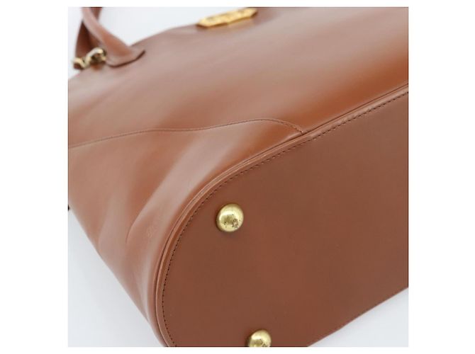 SAINT LAURENT Borsa in Pelle 2way Marrone Oro Auth 183013 D'oro - vista 16