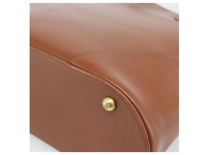 SAINT LAURENT Borsa in Pelle 2way Marrone Oro Auth 183013 D'oro - vista 17