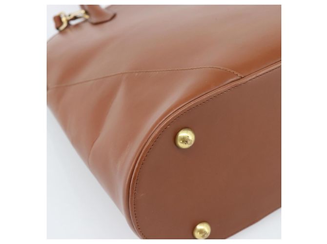 SAINT LAURENT Borsa in Pelle 2way Marrone Oro Auth 183013 D'oro - vista 18