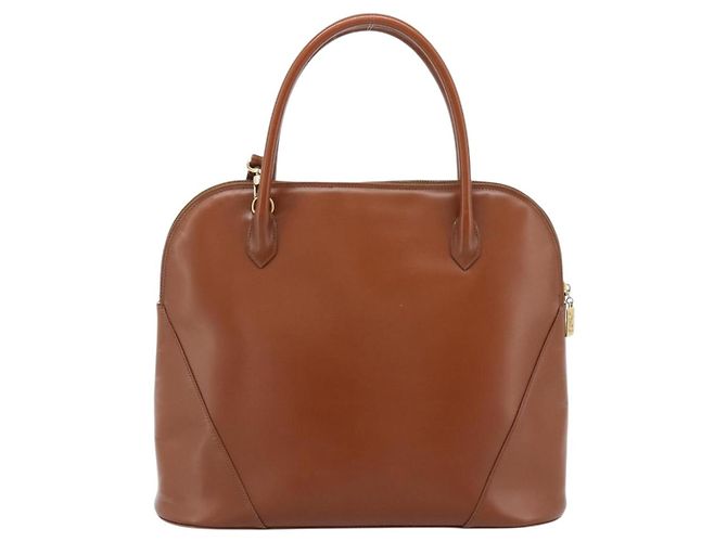 SAINT LAURENT Borsa in Pelle 2way Marrone Oro Auth 183013 D'oro - vista 2