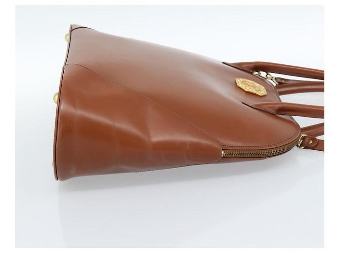 SAINT LAURENT Borsa in Pelle 2way Marrone Oro Auth 183013 D'oro - vista 4