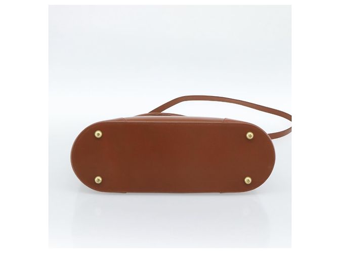 SAINT LAURENT Borsa in Pelle 2way Marrone Oro Auth 183013 D'oro - vista 5