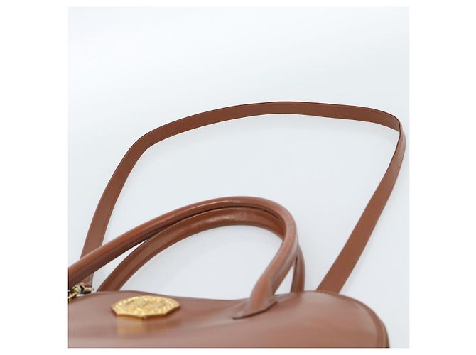 SAINT LAURENT Borsa in Pelle 2way Marrone Oro Auth 183013 D'oro - vista 9