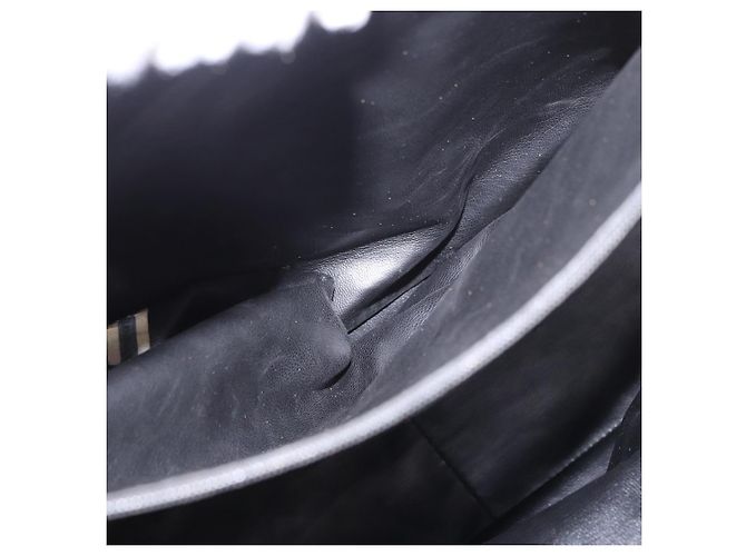 Borsa CHANEL Matelasse in pelle di agnello nera e oro CC Auth 183326A Nero D'oro - vista 11