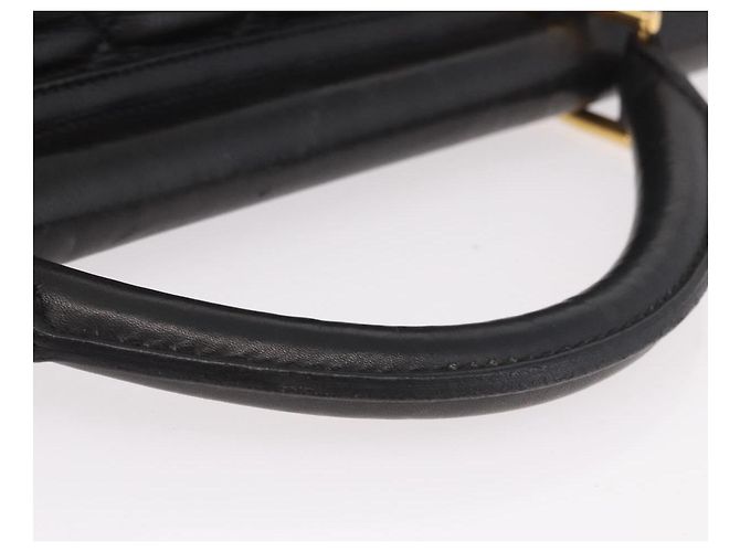 Borsa CHANEL Matelasse in pelle di agnello nera e oro CC Auth 183326A Nero D'oro - vista 7