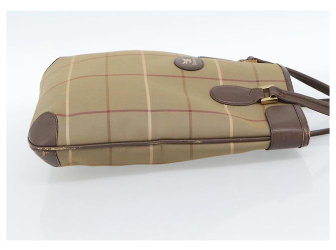 Borsa Tote Burberry Nova Check in tela beige e oro Auth 184530 D'oro - vista 4