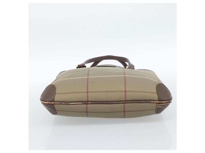 Borsa Tote Burberry Nova Check in tela beige e oro Auth 184530 D'oro - vista 5