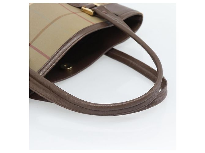 Borsa Tote Burberry Nova Check in tela beige e oro Auth 184530 D'oro - vista 7