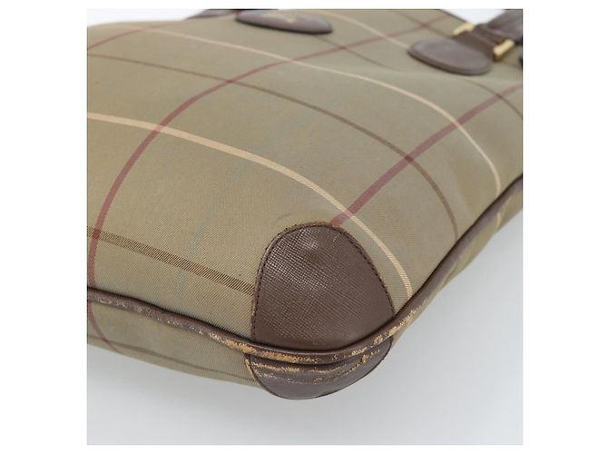 Borsa Tote Burberry Nova Check in tela beige e oro Auth 184530 D'oro - vista 9