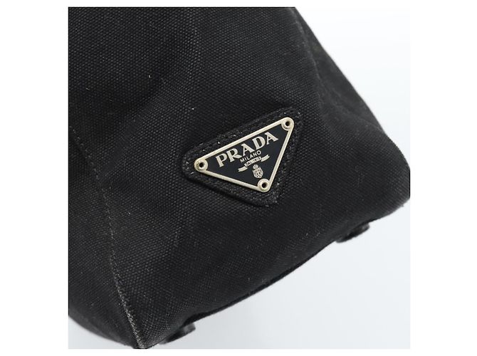Borsa PRADA in tela nero argento Auth bs35438 - vista 10