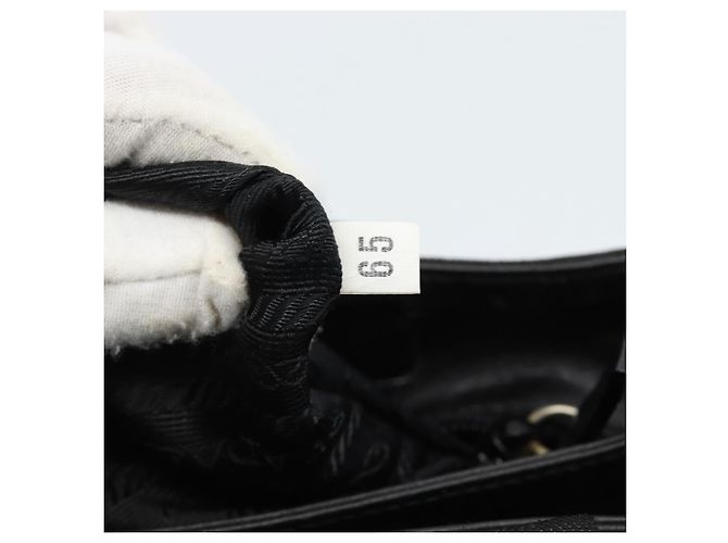 Borsa PRADA in tela nero argento Auth bs35438 - vista 12