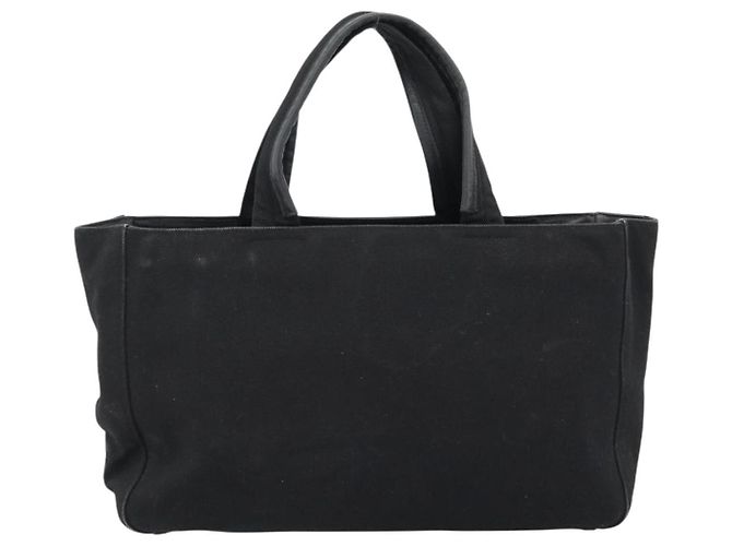 Borsa PRADA in tela nero argento Auth bs35438 - vista 13