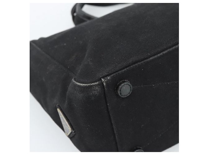 Borsa PRADA in tela nero argento Auth bs35438 - vista 14