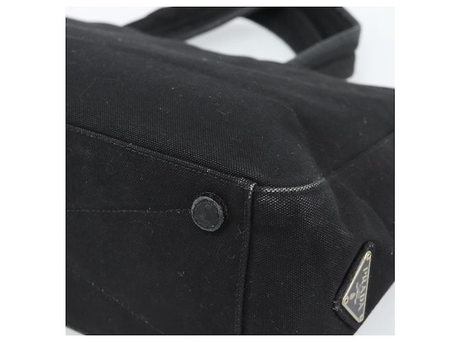 Borsa PRADA in tela nero argento Auth bs35438 - vista 15