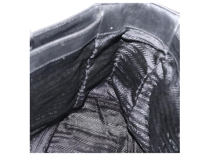 Borsa PRADA in tela nero argento Auth bs35438 - vista 18