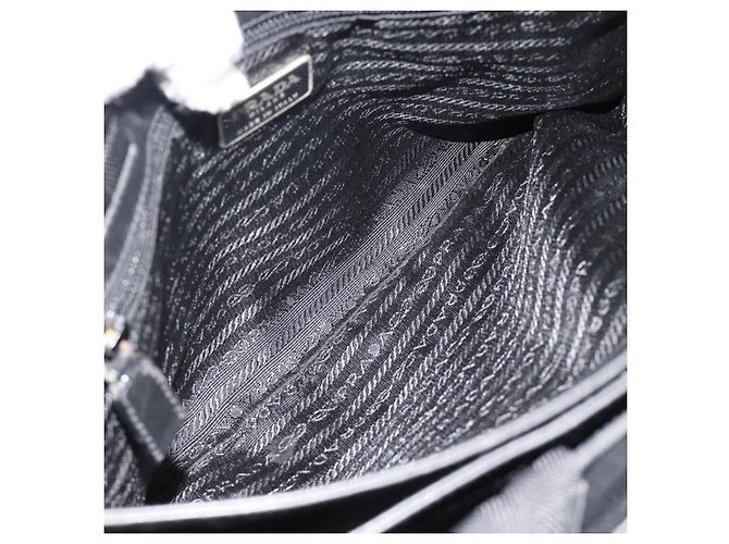 Borsa PRADA in tela nero argento Auth bs35438 - vista 19