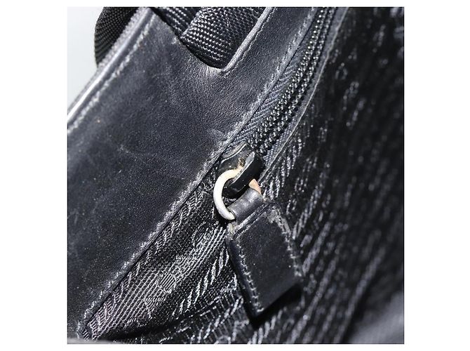 Borsa PRADA in tela nero argento Auth bs35438 - vista 21