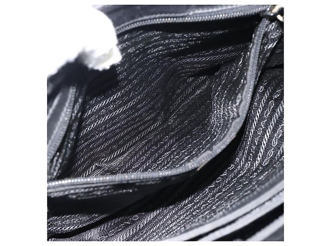 Borsa PRADA in tela nero argento Auth bs35438 - vista 22