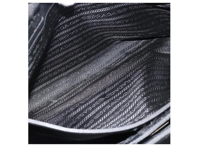 Borsa PRADA in tela nero argento Auth bs35438 - vista 23