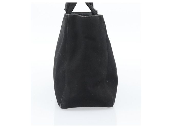 Borsa PRADA in tela nero argento Auth bs35438 - vista 4
