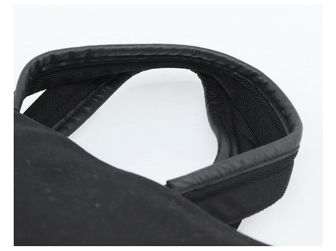 Borsa PRADA in tela nero argento Auth bs35438 - vista 8