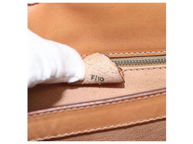 Céline Borsa a tracolla circolare CELINE Macadam Canvas PVC Pelle Marrone Oro Auth 183857A D'oro - vista 12