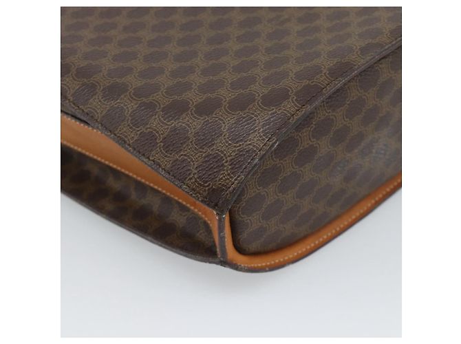 Céline Borsa a tracolla circolare CELINE Macadam Canvas PVC Pelle Marrone Oro Auth 183857A D'oro - vista 17