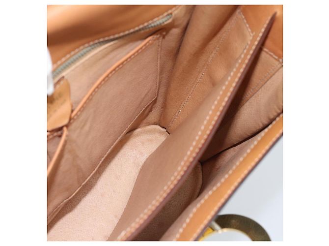Céline Borsa a tracolla circolare CELINE Macadam Canvas PVC Pelle Marrone Oro Auth 183857A D'oro - vista 19