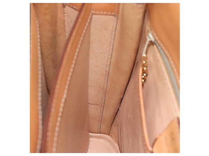 Céline Borsa a tracolla circolare CELINE Macadam Canvas PVC Pelle Marrone Oro Auth 183857A D'oro - vista 20
