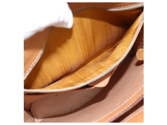 Céline Borsa a tracolla circolare CELINE Macadam Canvas PVC Pelle Marrone Oro Auth 183857A D'oro - vista 22