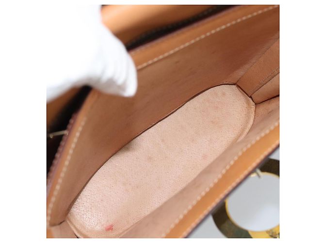 Céline Borsa a tracolla circolare CELINE Macadam Canvas PVC Pelle Marrone Oro Auth 183857A D'oro - vista 23