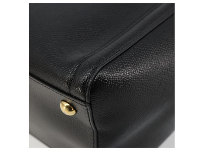 Bolso de hombro Salvatore Ferragamo Vala Chain de cuero negro y dorado Auth ka4612V - vista 15
