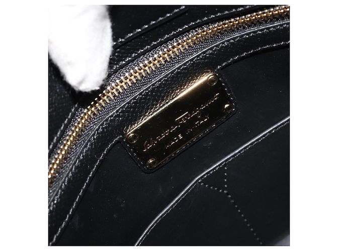 Bolso de hombro Salvatore Ferragamo Vala Chain de cuero negro y dorado Auth ka4612V - vista 18