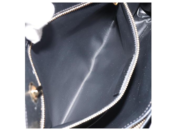 Bolso de hombro Salvatore Ferragamo Vala Chain de cuero negro y dorado Auth ka4612V - vista 22