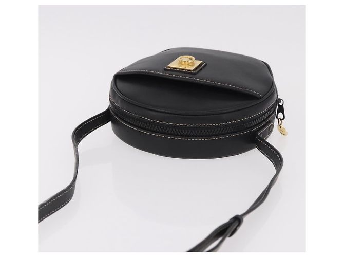 Céline CELINE Schultertasche aus Leder Schwarz Gold Auth 184462A Golden - Ansicht 6