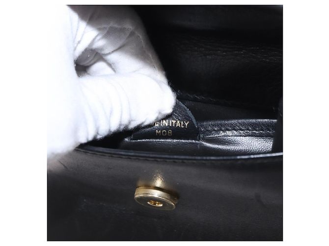 Céline Borsa CELINE in pelle nera e oro Auth 183388A Nero D'oro - vista 12