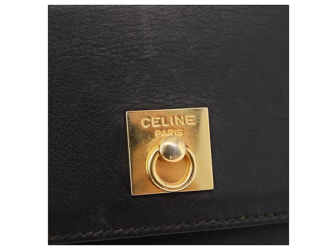 Céline Borsa CELINE in pelle nera e oro Auth 183388A Nero D'oro - vista 17