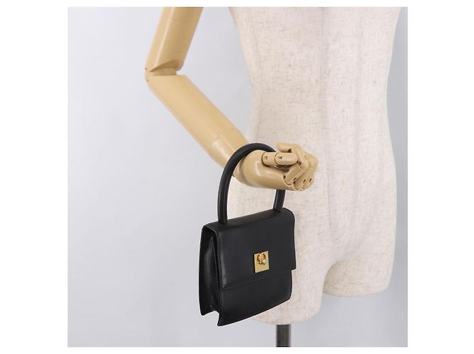 Céline Borsa CELINE in pelle nera e oro Auth 183388A Nero D'oro - vista 23